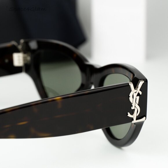 Saint Laurent Women Sunglasses Havana Green Cat Eye SLM94 008 BRAND NEW - Picture 6 of 13